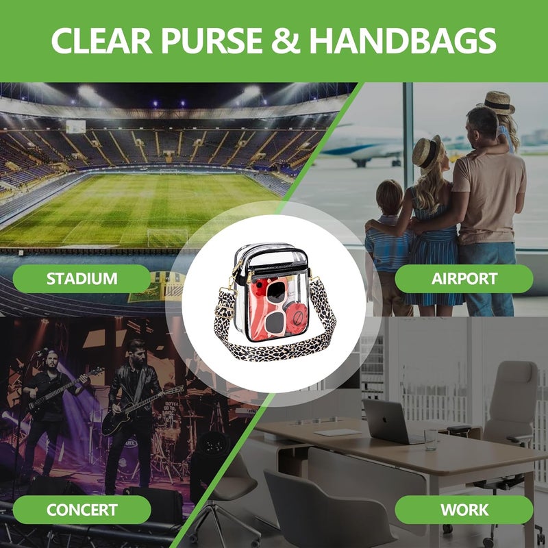 MAYTREE Clear Purse Stadium Approved with Adjustable Strap, 8.5”x6.8”x3” Clear Bag for Stadium Events, Concerts, Work - Image 5